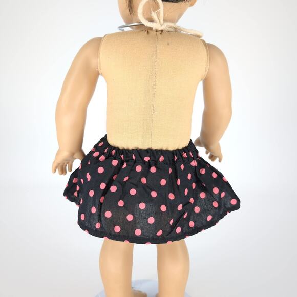 Unbranded Black & Hot Pink Polka Dot Ruffle Mini Pull On Skirt for 18" Dolls GUC - Picture 3 of 9